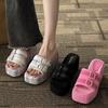 Designer Women Slippers Summer Casual Platform Sandal Fashion Wedge Heel Slippers Summer Open-toe Beach Slippers Chaussons Femme