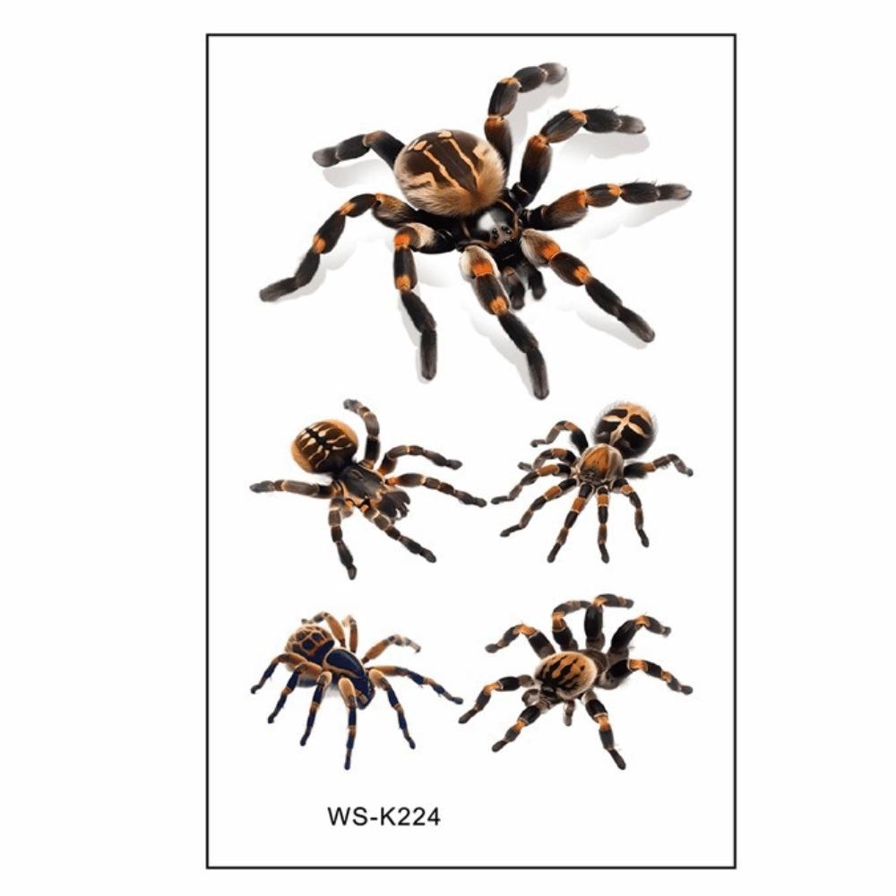 Waterproof Spider Tattoo Realistic Halloween Face Tattoo Body Art Body Tattoo Stickers Face Makeup