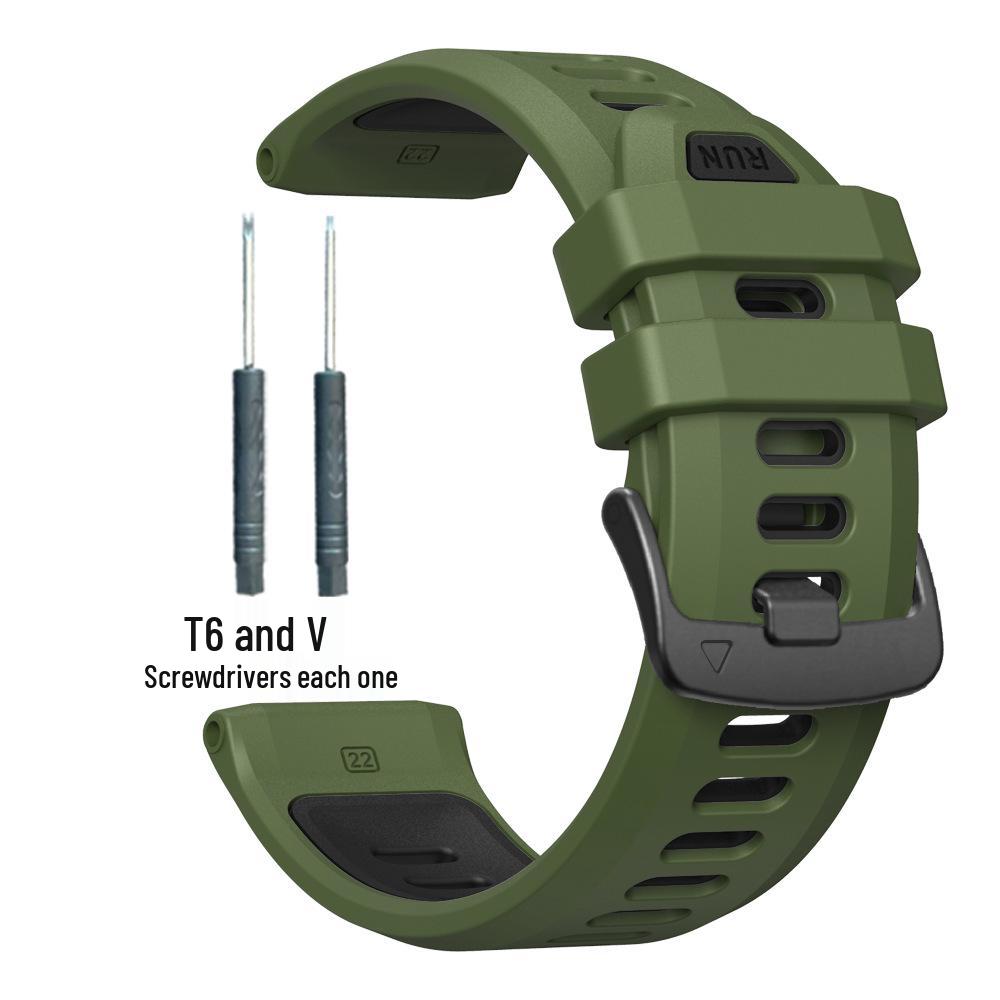 

Сумісний двоколірний силіконовий ремінець для Garmin Forerunner 970 22mm