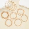 9 Pcs Gold Color Bangle Bracelet Set For Women Chunky Minimalist Paperclip Oval Link Stackable Open Bracelet Trendy Jewelry Gift