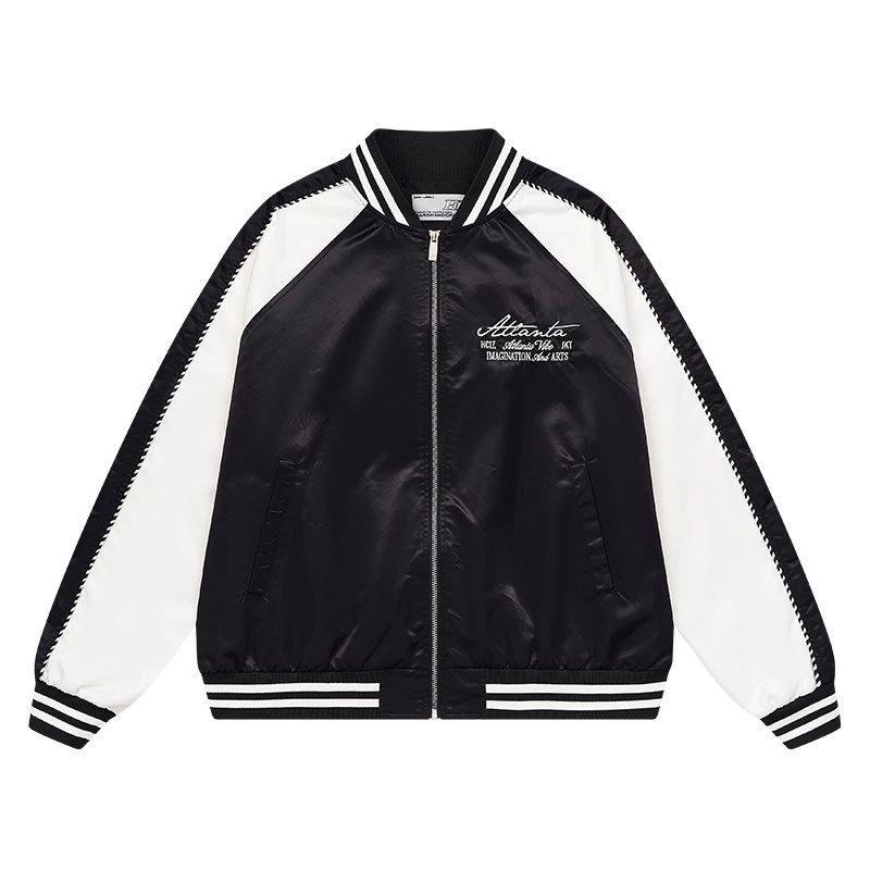 

HACR Sports Harshandcruel Retro Pearl Embroider Color Matching Yokosuka Baseball Sports Jacket Black X L