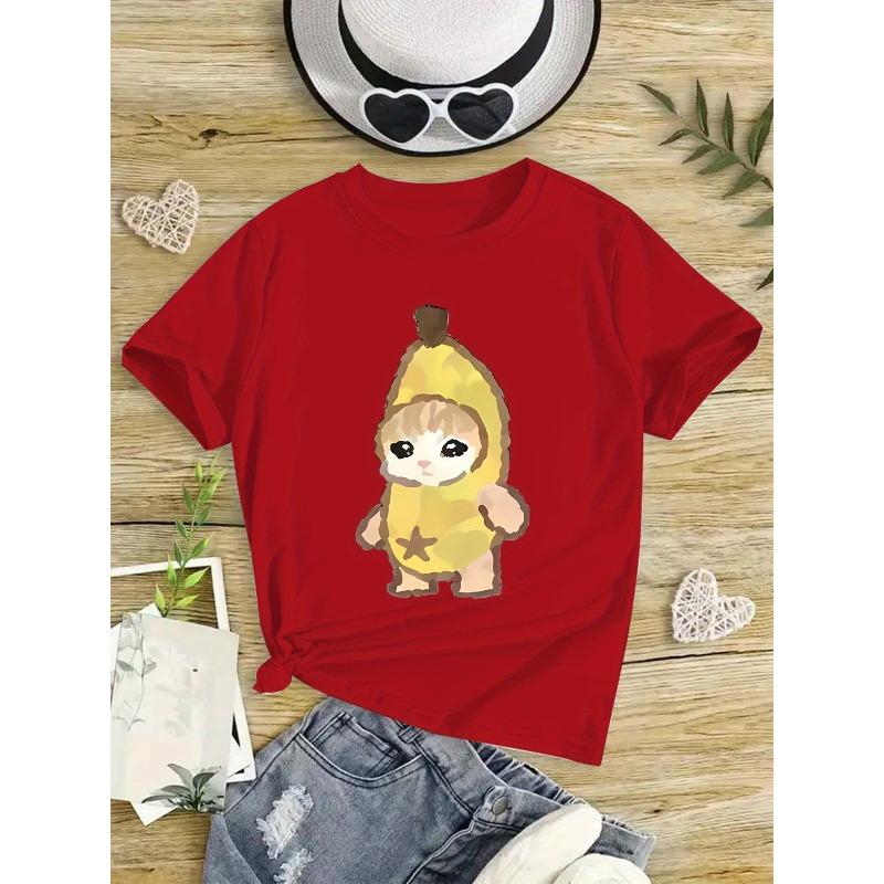 Kids Cartoon Graphic Crewneck Short Sleeve T-Shirt