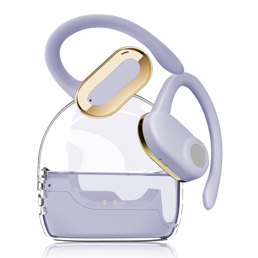 

для SLuB Полностью беспроводные Bluetooth наушники с воздушной проводимостью звука, простые, автоматические, компактные и высокосовместимые с несколькими iOS и Android, с японской инструкцией фиолетовый