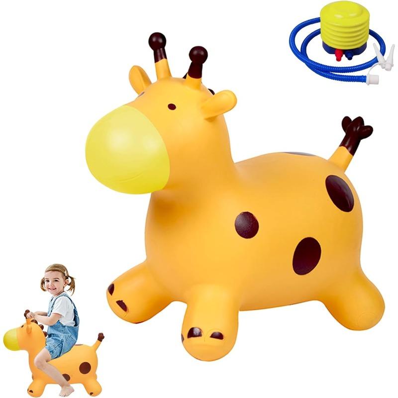 Hopper Animal For Kids,Inflatable Giraffe Hopper Bouncy Ride On Jumping Toys For Boys Girls Toddler Birthday Gift (Yellow) жёлтый
