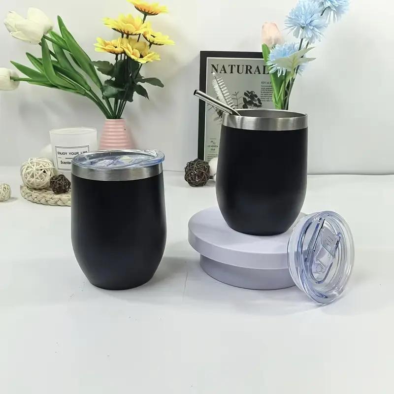 3ks Nerezová ocel Yerba Mate Sada šálků 350ML Dvoustěnný šálek na maté Yerba Mate Kalabasa s bombillami a čisticím kartáčkem na nápoje