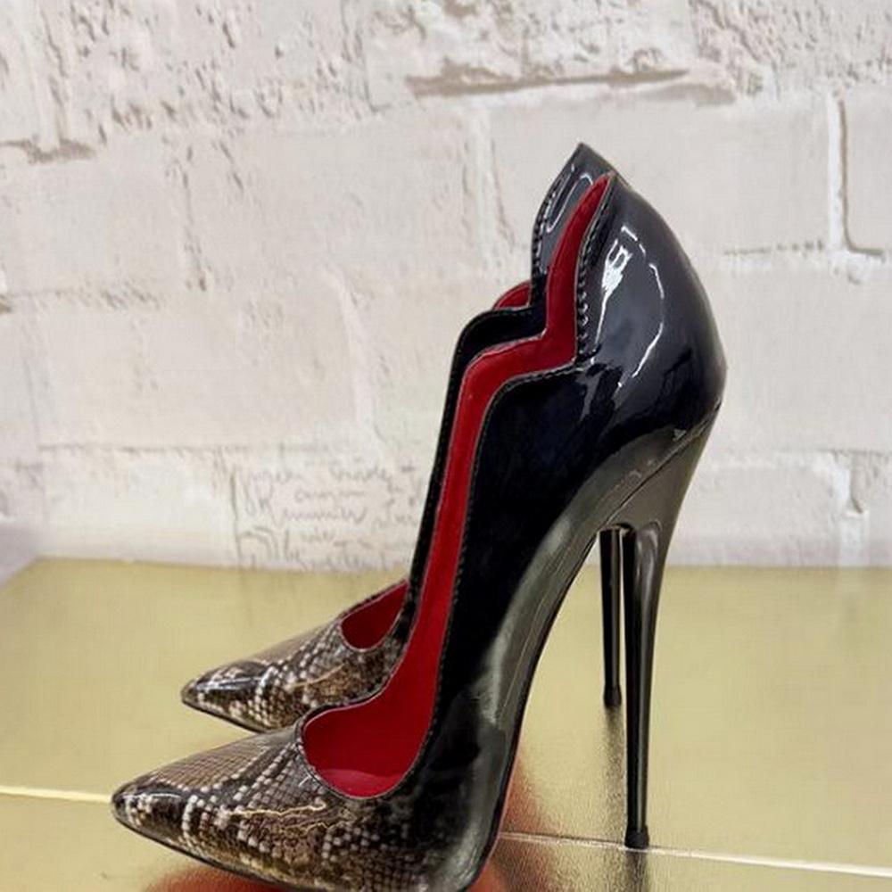 Mode FHC 2025 Neues Design 16cm High Heels Fetisch Bett Cosplay Schuhe,Damen Pumps,Verlaufende Leopardenfarben,Spitze Zehenpartie,Slip On,Dropship