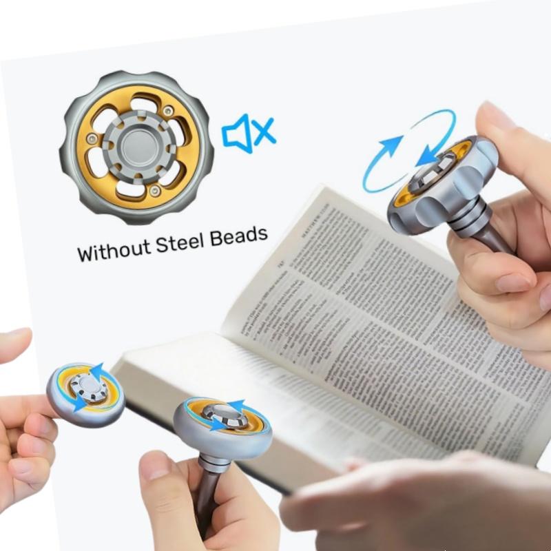 Metal EDC Fidget Turntable Toy With Handle Precision Rotating Gadget Anxiety Stress Relief Focus Training Gift For Adults