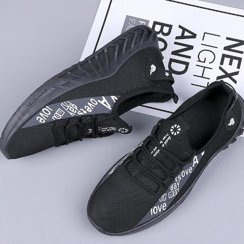 

Модная мужская обувь, новая уличная повседневная обувь на весну и осень, дышащая легкая спортивная мужская обувь на мягкой подошве 40 чёрный