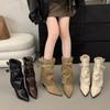 American Spice Girls Belt Buckle Pants Boots Short Boots Women's Boots 2025 Early Autumn New Niche Design Short Boots Western Boots