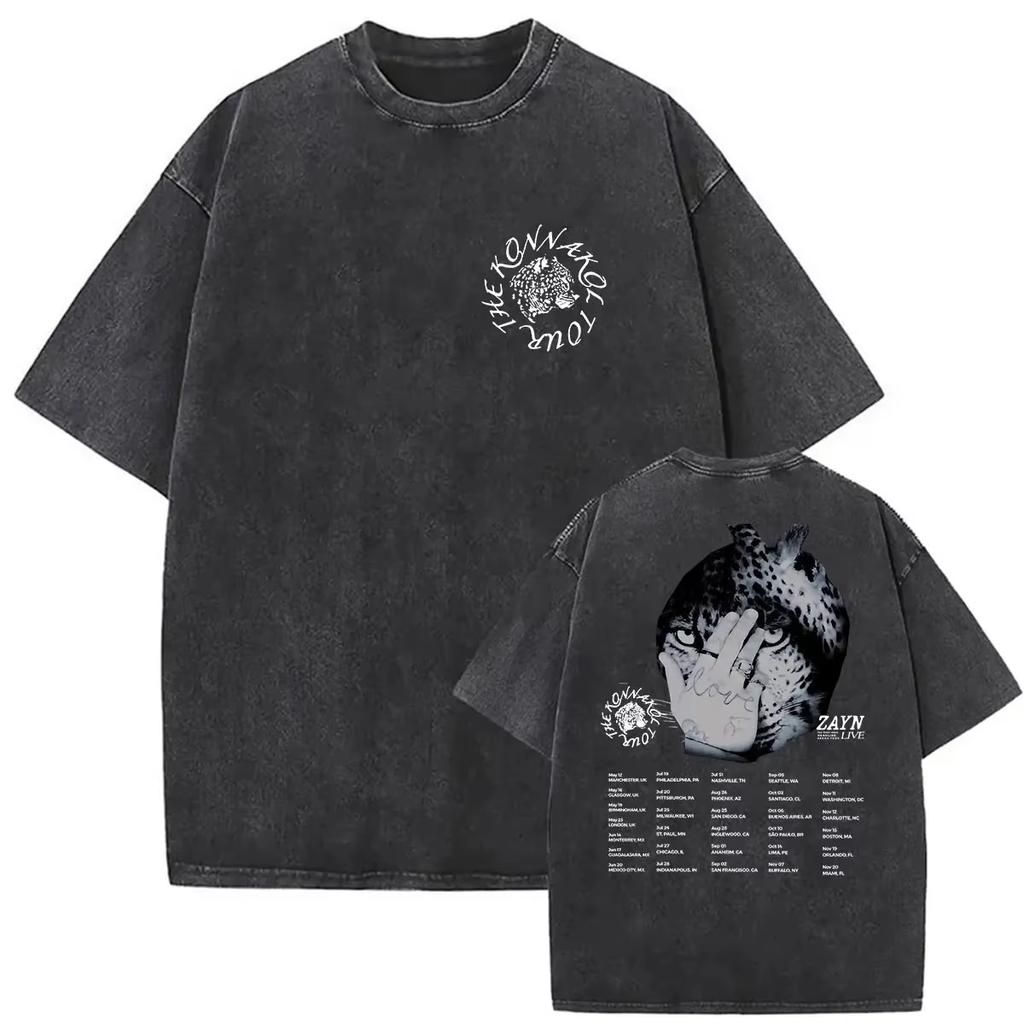 2026 Vintage Lavato Singer Zayn Malik KONNAKOL Musica Magliette Uomo Donna Abbigliamento Fan Casual Comfort Girocollo Manica Corta Abbigliamento Casual