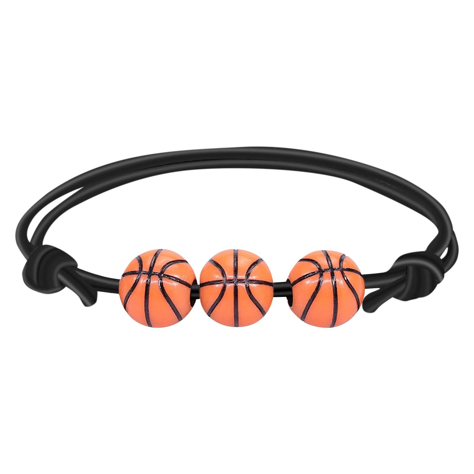 

Баскетбольный бейсбольный браслет с восковой линией, теннисный браслет для регби, спортивные украшения для мальчиков и девочек B оранжевый