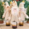 1pcs Santa Claus Figurine Wine Bottle Cover Polyester PP Cotton Christmas Table Decor Festive Gift Wine Bottle Decoration