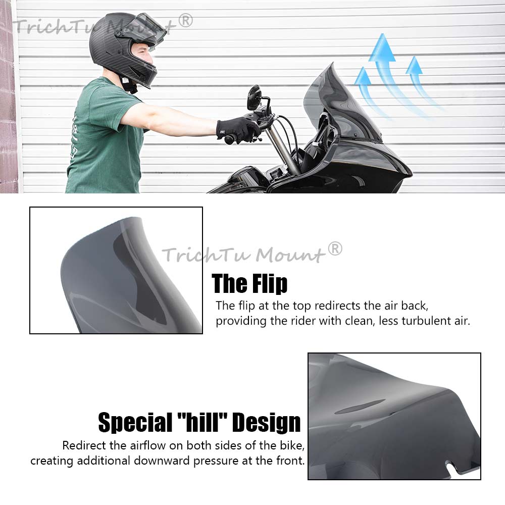13" Motorcycle Accessories Smoke/Clear  Front Fairing Windscreens Wind Deflectors For Harley Road Glide 3 FLTRT 2023 2024 2025