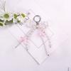 Sweet Bowknot Keychain Pearl Beads Bag Charm Fashion Ribbon Key Chain