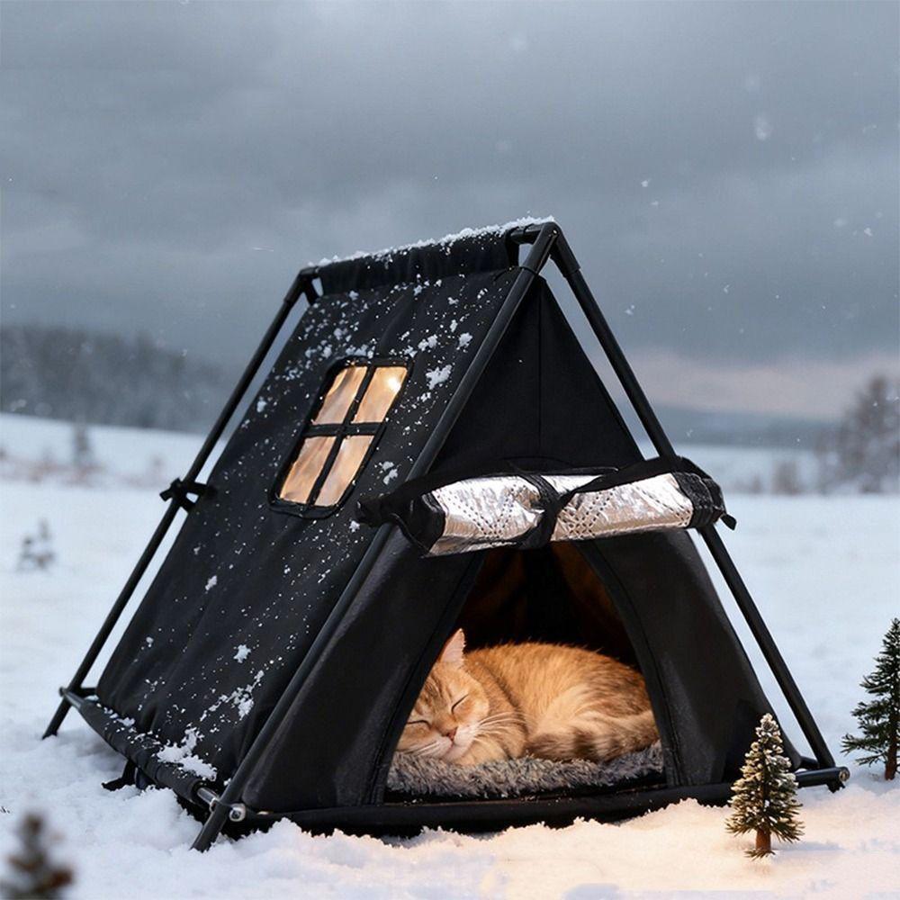 Minimalist Portable Outdoor Pet Tent Oxford Warm Insulated Dog House Foldable Removable Dog Cave Hut Room Decor