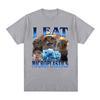 I Eat Microplastics Cat Graphic Funny Meme T Shirts Unisexs Clothing Oversized Cotton Short Sleeve TShirts Harajuku Streetwear