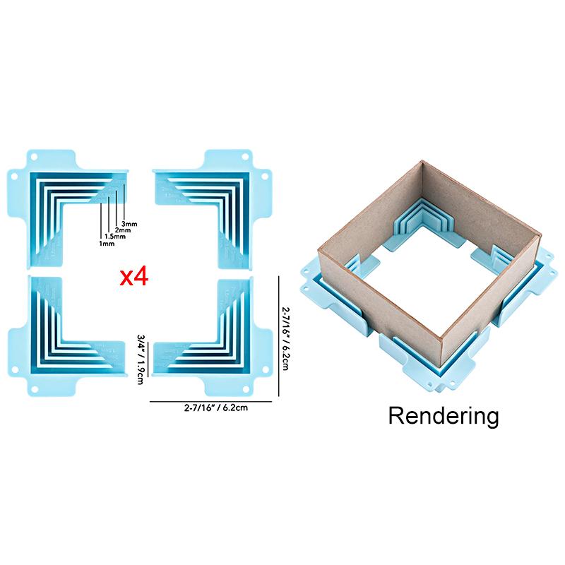 

4/6/8 шт. Т-образные угловые направляющие Зажимы для сборки углов при изготовлении подарочных коробок Изготовление бумажных коробок 1,9x6,2/6,2x6,2 см 4PCS синий