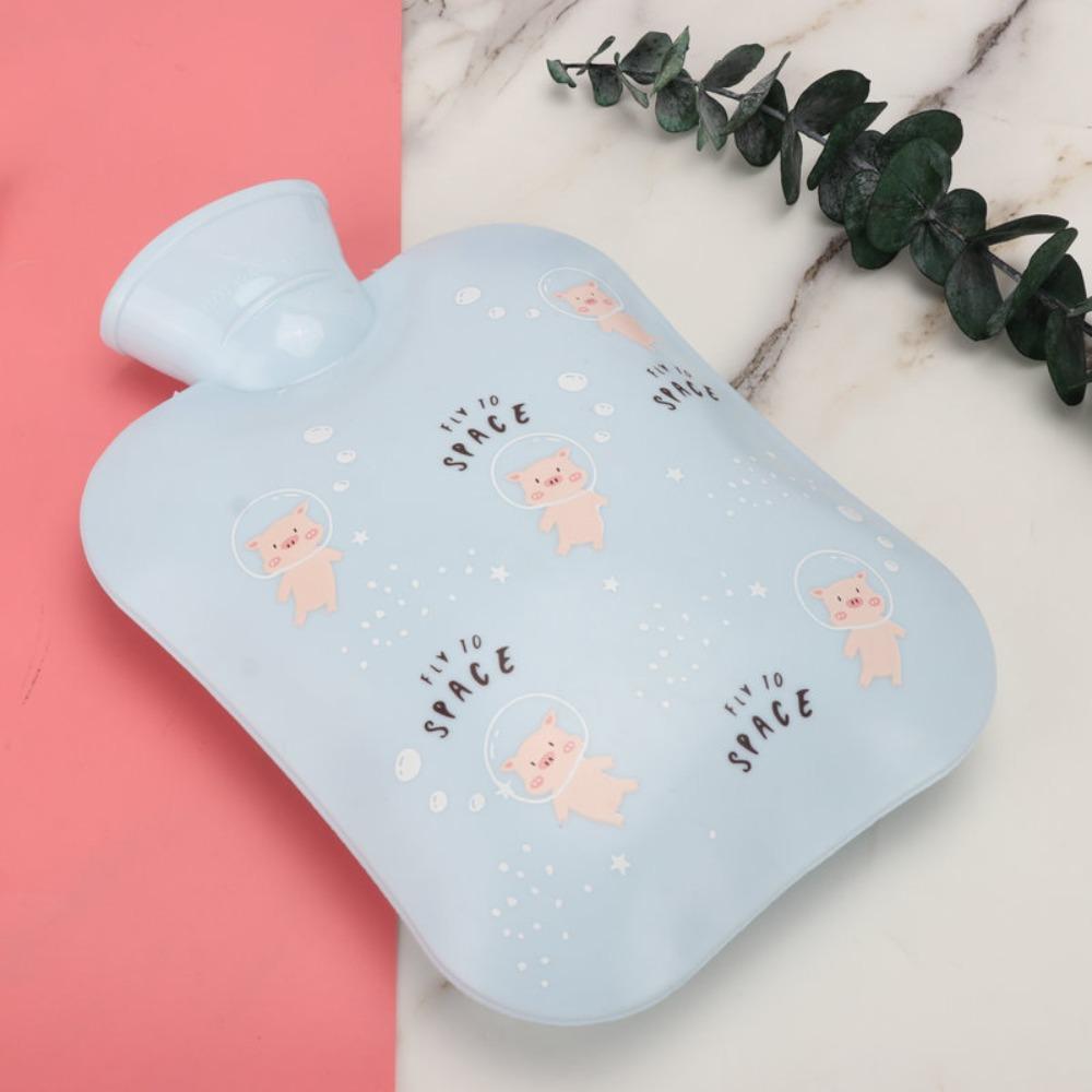 with Plush Cover Hot Water Bottles PVC Hand Warmer Warming Products Cartoon Pig Hot Water Bag Foot