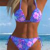 1011 Bikini sexy Damen geteilt Europäischer und Amerikanischer Badeanzug Leopardenmuster Schnürung Druck