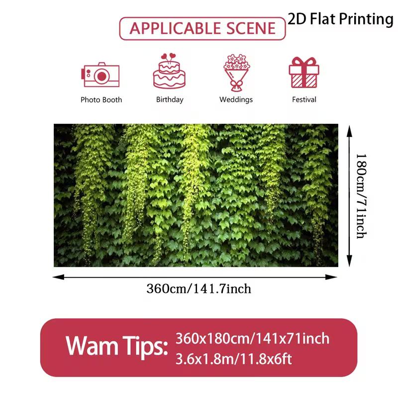 2D Summer Ivy Fence Backdrop, Green Leaf House Garden Decoration Background