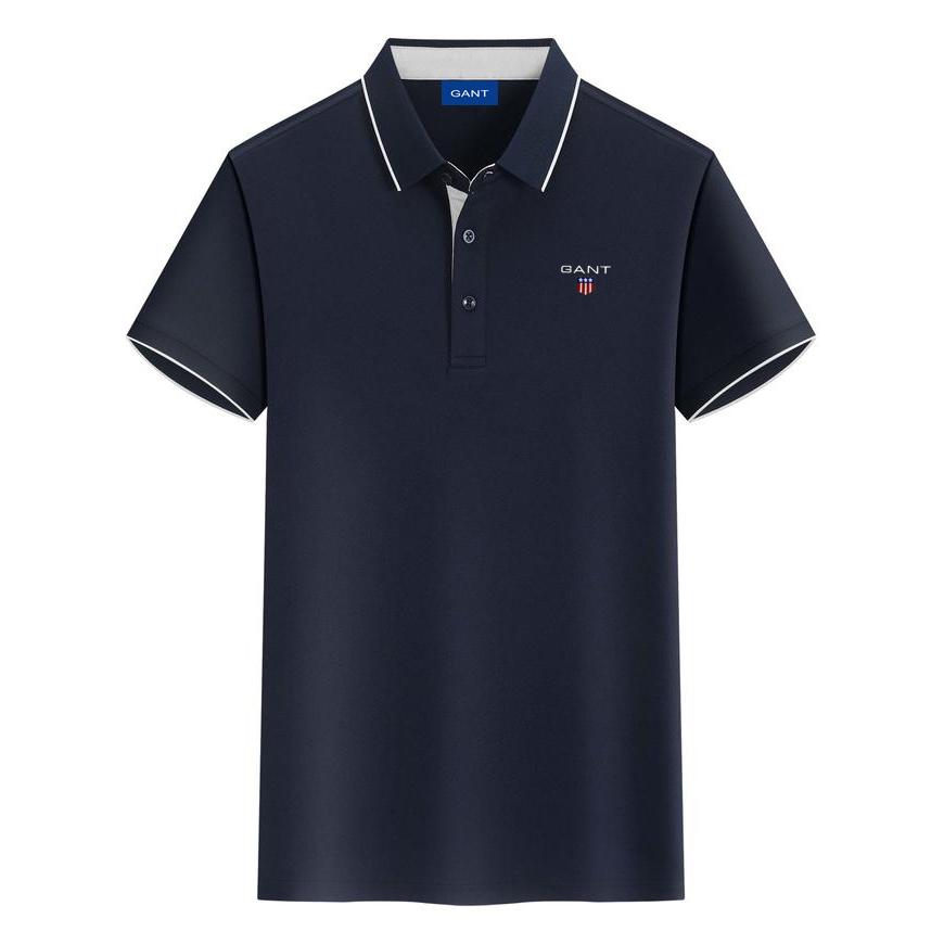 

Gant 2025 Summer Men s Embroidery New Moisture Wicking Quick Drying Polo Shirt Business Polo Shirt S темно-синього кольору