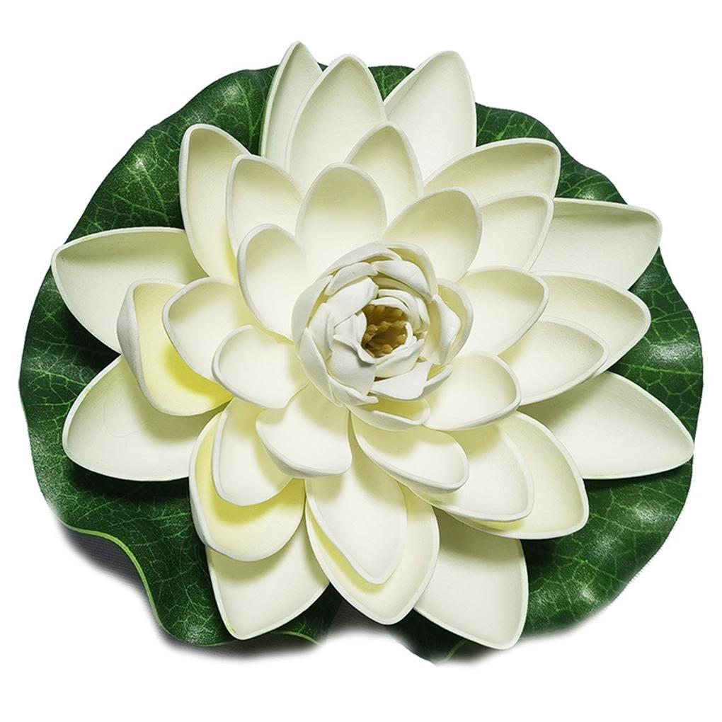 

EVA Artificial Lotus Solid Color Decorative Vivid Lifelike Simulation Park Pond Landscaping Water Lily Flower