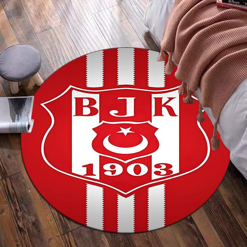 Beşiktaş Istanbul Football Club Round Rug for Livingroom,Bedroom, Palyroom, Chair Rug, Area Rug, Circle Carpet, Fan Christmas Gift