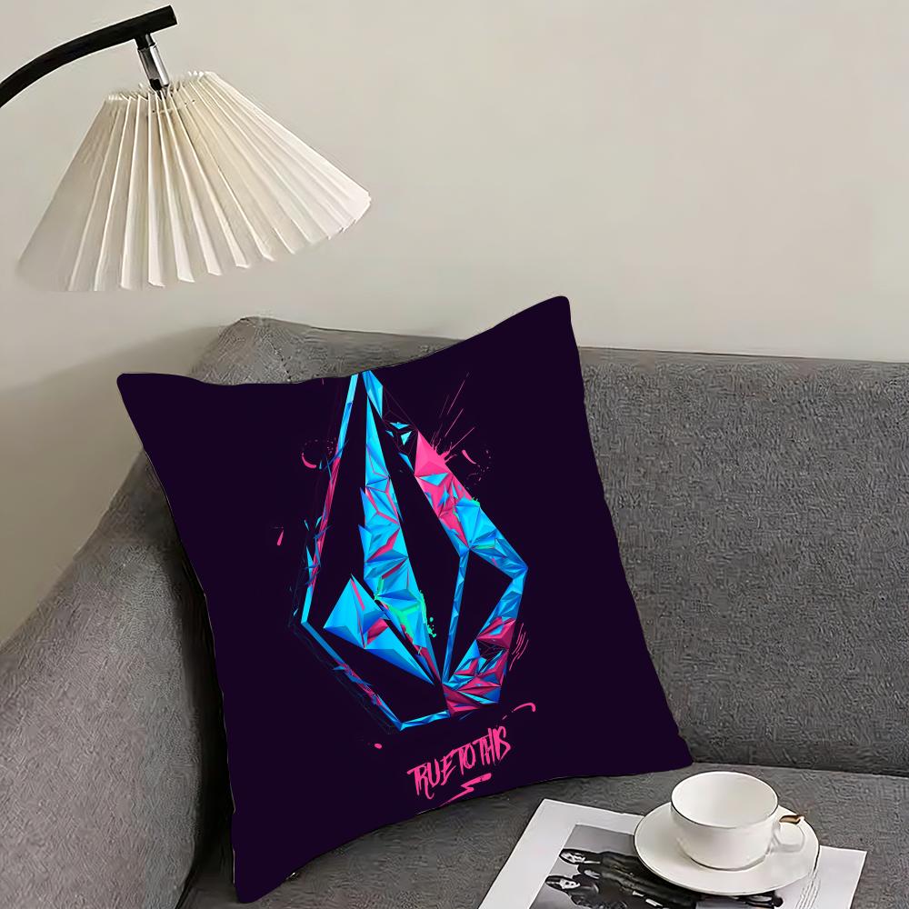 Classic VVolcom Extreme Sports Cushion Cover Pillowcase Ultra Soft Skin Friendly Fabric Cloud Like Comfort Concealed Zipper