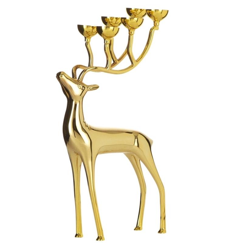 Nordic Deer Candle Holder – Alloy Candlestick for Romantic Living Room or Dining Table Decor