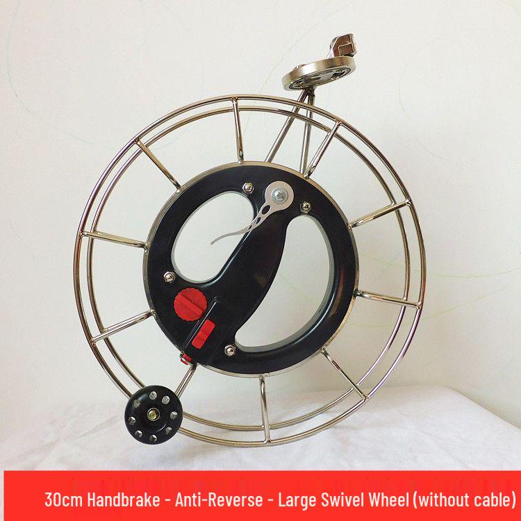 High-End Stainless Steel Kite Reel with Handbrake, Anti-Reverse, and Large Bearing for Sea Fishing