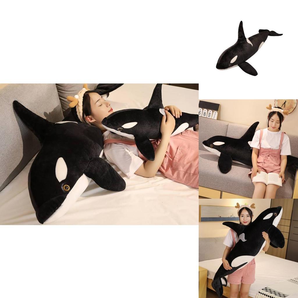 Realistic Killer Whale Plush Toy Soft And Cuddly Ocean Sea Life Stuffed Animal Pillow Doll
