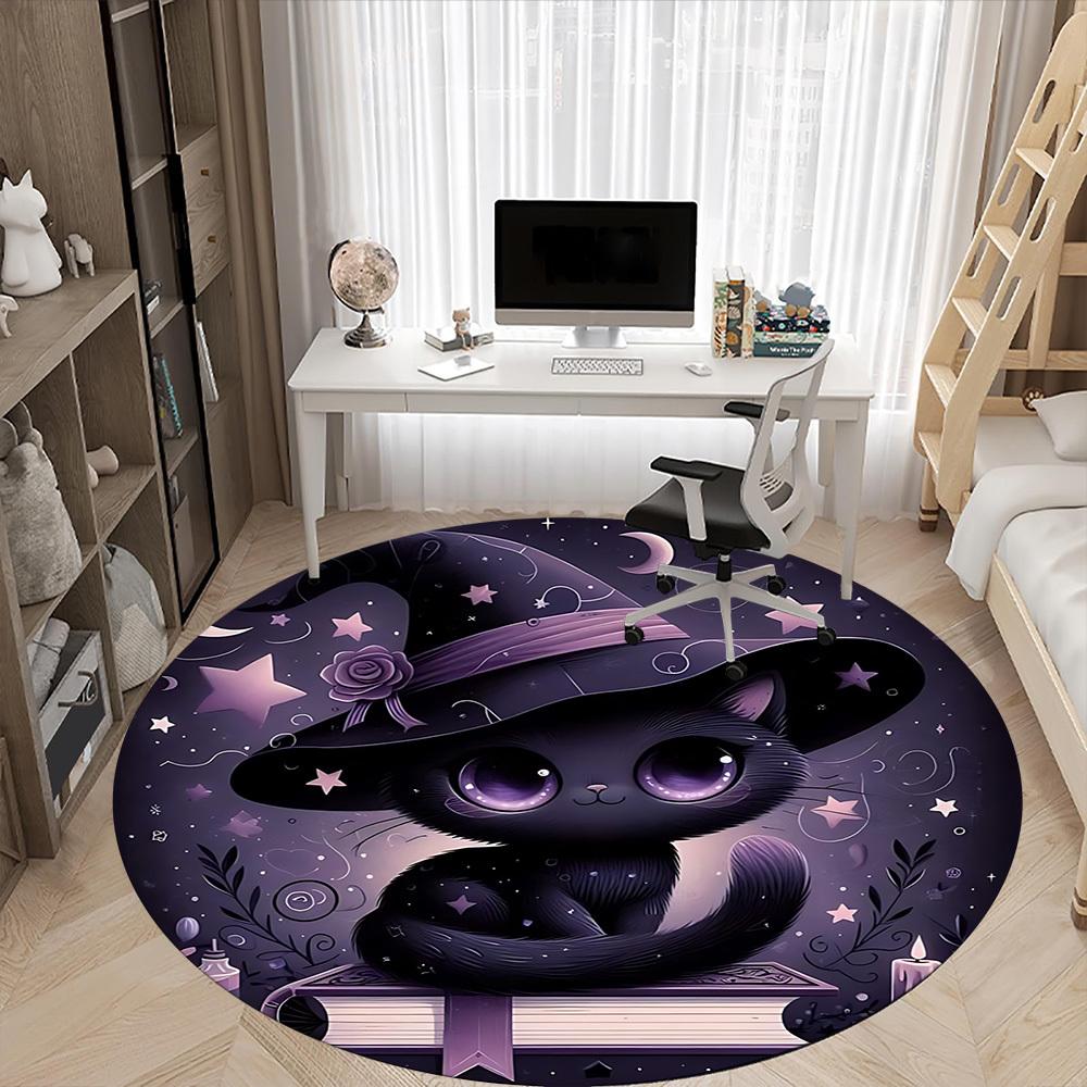1pc Witchcraft Midnight Office Round Area Rug, Under Office Chairs Bedroom Living Room Home Decor, Room Deco, Available in Various Sizes