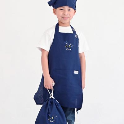 [Rep] Apron Triangle Drawstring Bag 3 Piece Set Children Kids Deer (Navy) Estimated Height 100-130cm