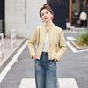 2025 Spring Women's Stand Collar PU Leather Short Jacket - Petite Casual Style Z88096