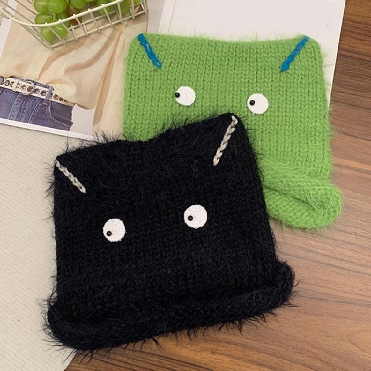 Crochet Cats Ear Hat for Women and Girl Popular Knitted Beanies Hat Soft Pullover Hat for Casual Outdoor Sport Headpiece