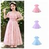 Loose Girls Chiffon Floral Dress Teenagers Children Princess Dress Summer Kids Dresses  Holiday