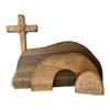 Empty Tomb Easter Scene & Cross Wooden Decor  He Is Risen Tomb Tray Set, Easter Resurrection Decoration For Home, Tabletop