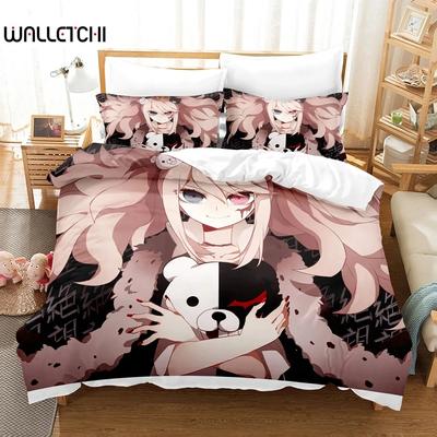 Impresión 3D Anime Danganronpa Juego de Cama Doble Individual King Funda Nórdica Edredón Funda de Almohada Niños Niñas Adultos Dormitorio