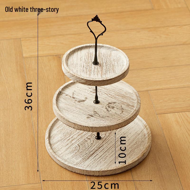 Creative European Double Layer Wooden Dessert Stand: Forest Style Cake and Treat Display Tray