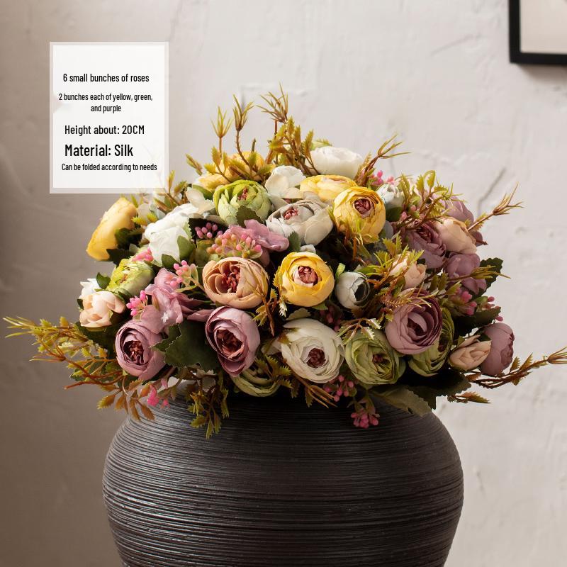 Zen Japanese Retro Black Pottery Vase for Dried Flowers - Large Tabletop Ornament for Living Room or Bedroom