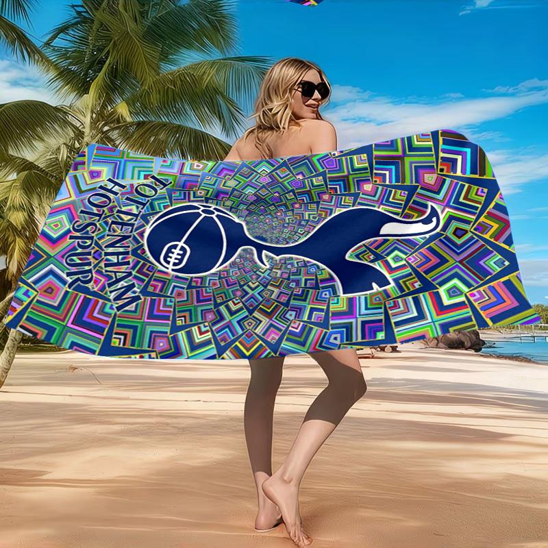 Toalla de Playa de Microfibra con Diseño del Escudo del Tottenham, Suave y Absorbente, Secado Rápido, Ideal para Viajes de Verano, Esencial para la Playa, Piscina