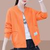 Giacca da baseball da donna tinta unita, giacca a revers corto, casual, taglia grande, giacca leggera