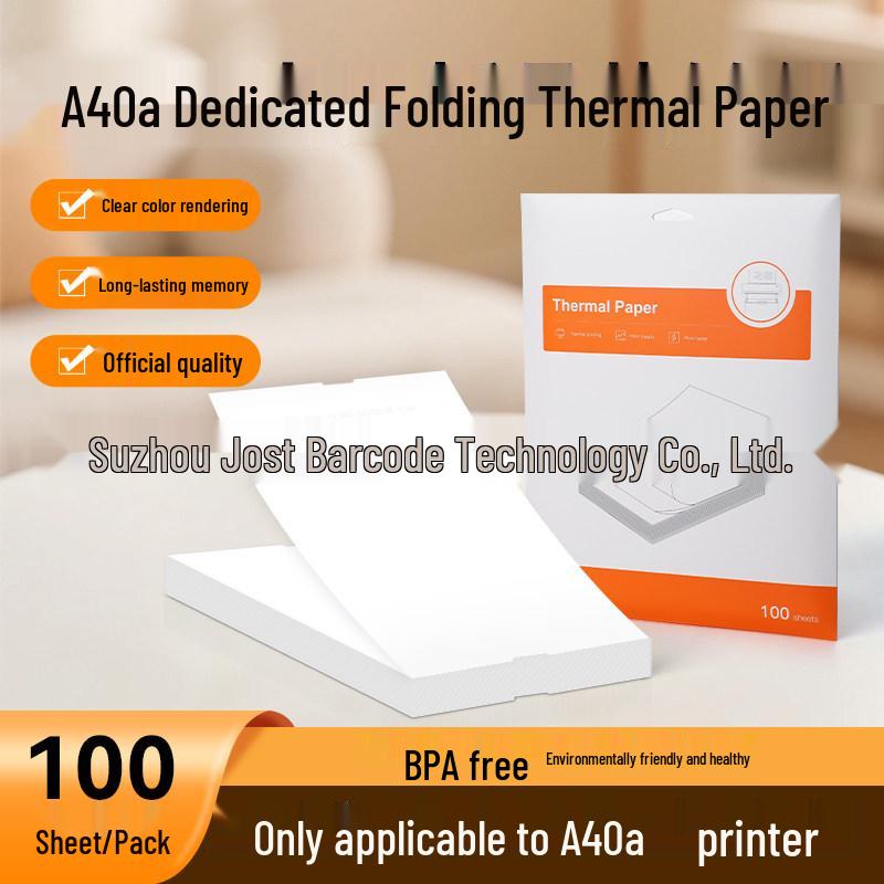 Qirui A40A Quick-Dry Thermal Test Paper - BPA Free, Folded Sheets for Printer