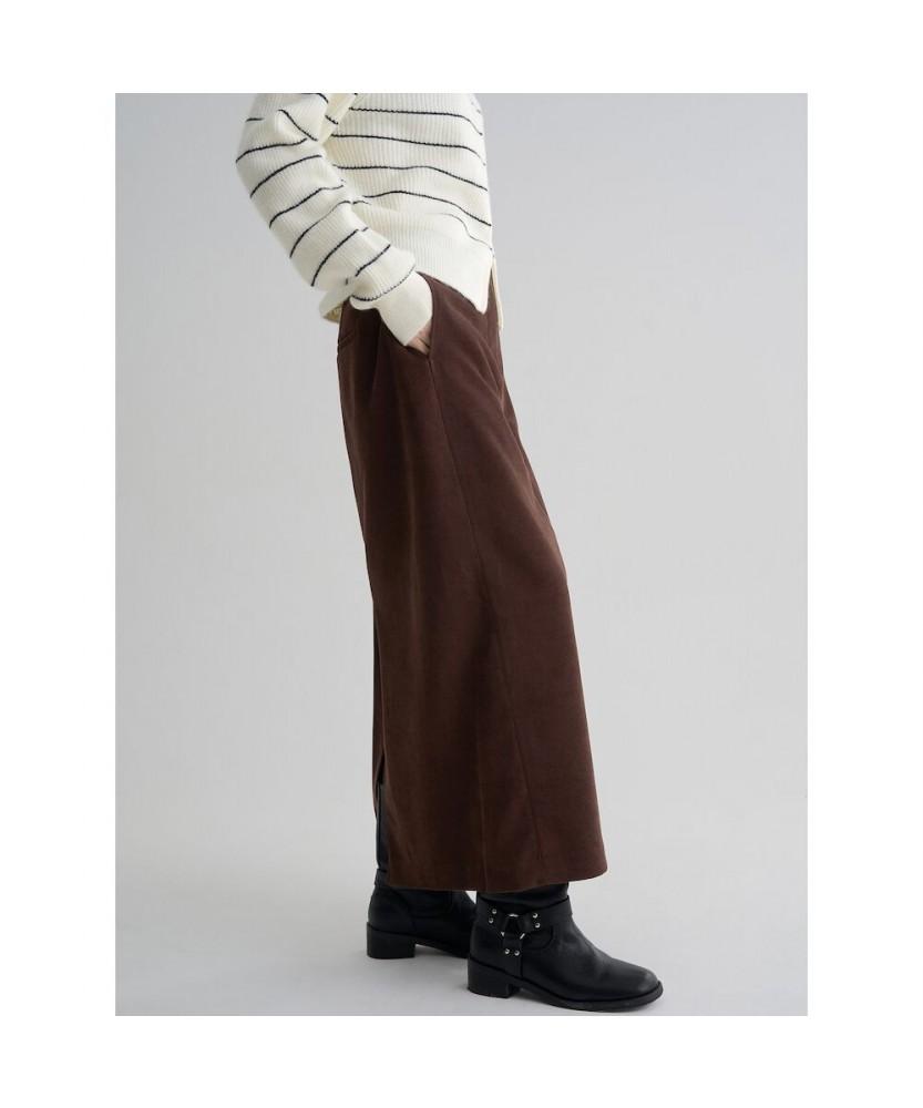 8SECONDS Poly Peach Belted Skirt Brown