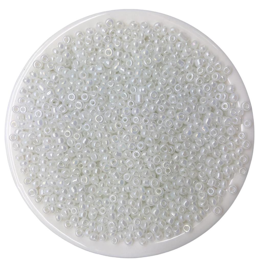 Solid Color 2/3/4mm Glass Seed Beads, Silver Lined, Dyed AB Cream, Round for Handmade Beading & Bracelets.