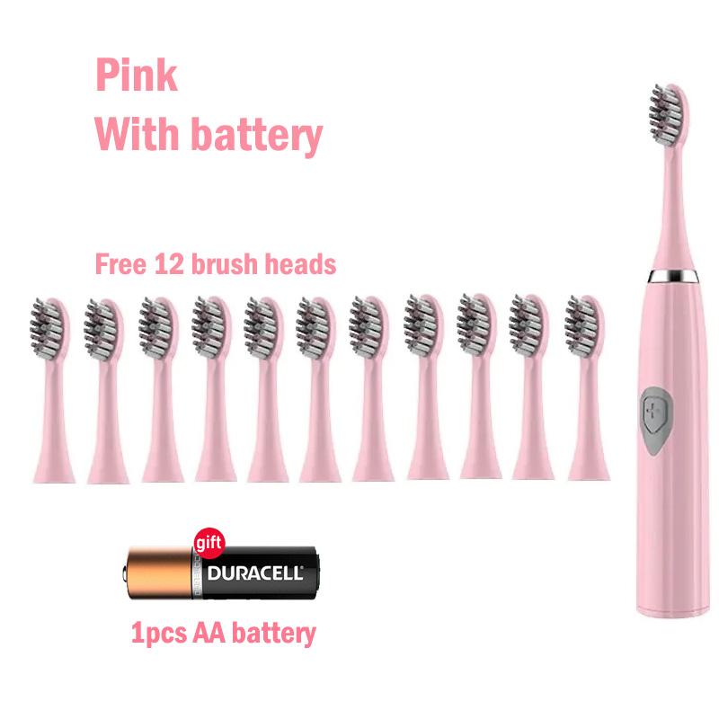 Electric Toothbrush IPX7 Waterproof Sonic Toothbrush DuPont Soft Bristles Adult Large Button Vibration Intelligent Toothbrush
