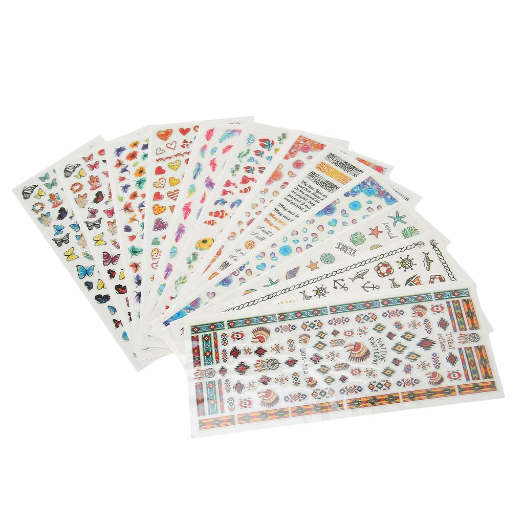 12pcs Nail Stickers Environmentally Friendly Safe Different Types DIY Toenails Decoration