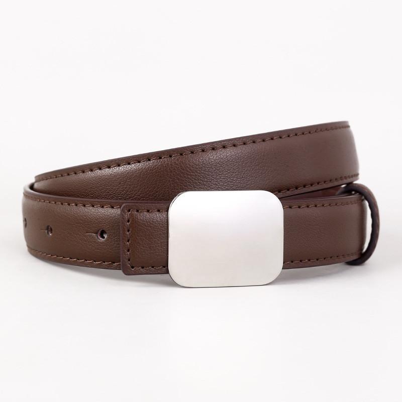 

Womens Genuine Leather Belt For Jeans And Skirts With Alloy Buckle For Casual Wear Coffee Leather