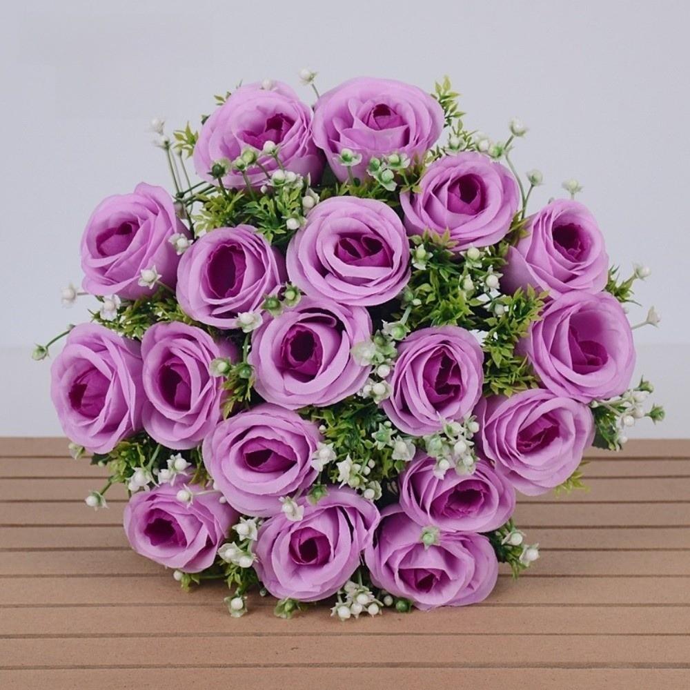 Bride Bouquet Artificial Rose Bouquet DIY Craft Decorative Artificial Rose Wedding Decorations