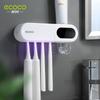 Toothbrush Sterilizer Holder UV Electric Toothbrush Cup Wall-Mounted No-Drill Sterilization Tooth Cup Storage Rack